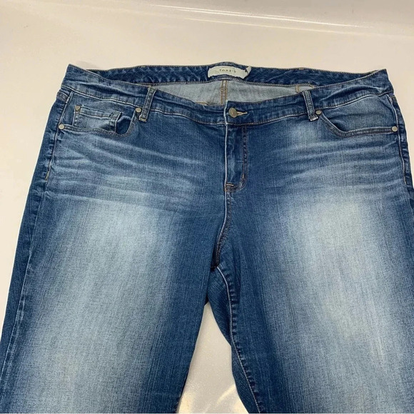 Torrid Jeans Woman Plus‎ 24  Blue Fading Straight Raw Hem Stretch Pockets Casual - Picture 5 of 11